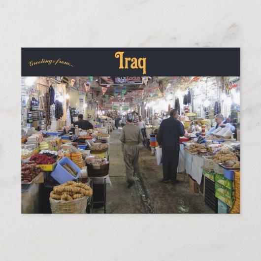Ein Basar im Irak in Erbil Postkarte (Vorderseite)