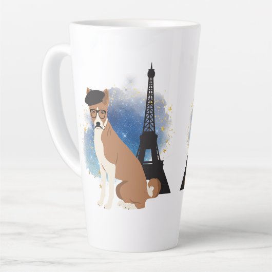 Ein Basenji in Paris Funny Dog Milchtasse (Linke Ecke)