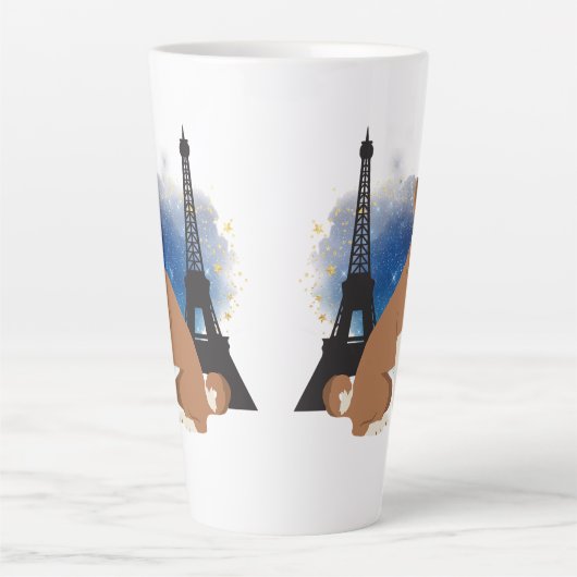 Ein Basenji in Paris Funny Dog Milchtasse (Vorderseite)
