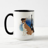 Ein Basenji in Paris Funny Dog Tasse (Links)