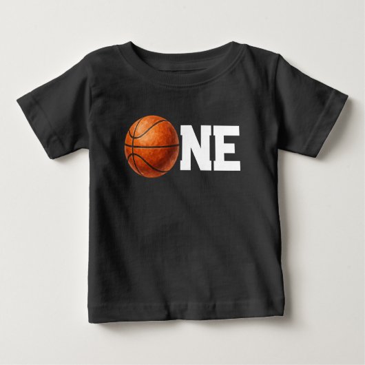 Ein Basketball zuerst Geburtstag Baby T-shirt (Vorderseite)