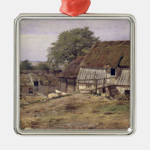 Ein Bauernhaus in Schweden, 1834 Silbernes Ornament