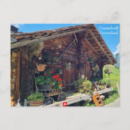 Ein Bauernhof in Gimmelwald, Schweiz Postkarte
