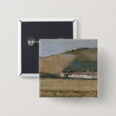 Ein Bauernhof unter Hügeln, Giverny, c.1887 Button (Vorne & Hinten)