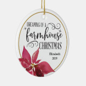 Ein Bauernhof Weihnachten Poinsettia Keramik Ornament (Rechts)