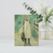 Ein Bauernmädchen, 1895 Postkarte (Stehend Vorderseite)