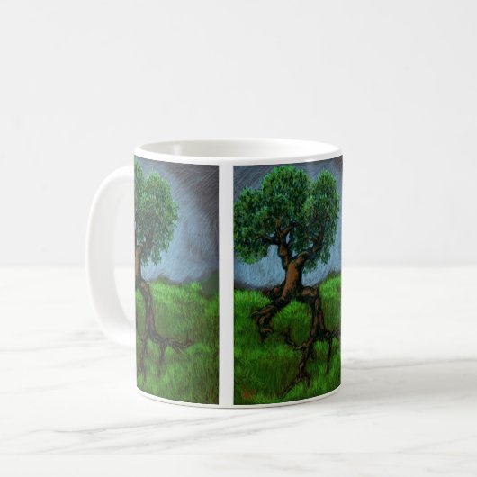 Ein Baum auf einem Hügel Kaffeetasse (Vorderseite Links)