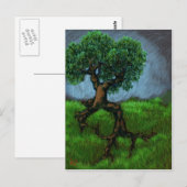 Ein Baum auf einem Hügel Postkarte (Vorne/Hinten)