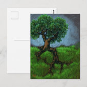 Ein Baum auf einem Hügel Postkarte (Vorne/Hinten)