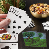 Ein Baum auf einem Hügel Spielkarten (In Situ)