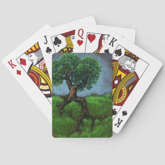 Ein Baum auf einem Hügel Spielkarten (Rückseite)