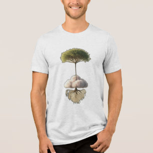 Ein Baum, der auf den Kopf wächst Tri-Blend Shirt