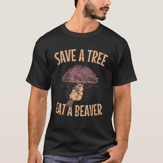 Ein Baum, der einen Biber isst, für ein Holztier r T-Shirt (Vorderseite)