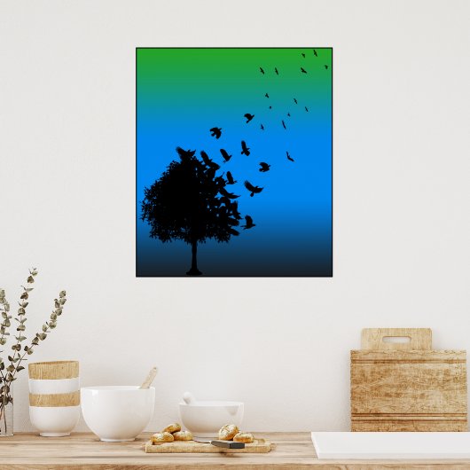 Ein Baum der Krähen Poster (Küche)
