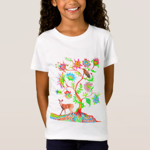 Ein Baum des Lebens, ein Vogel und eine Fauna T-Shirt