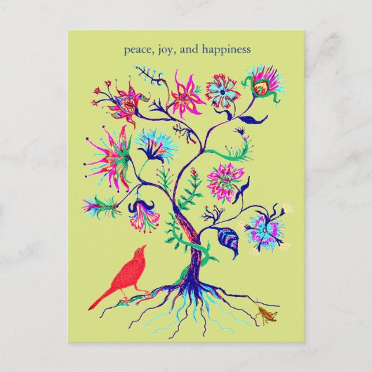 Ein Baum des Lebens Feiertagspostkarte (Vorderseite)
