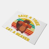 Ein Baum essen ein Biber Funny Beaver Pun Adult Hu Fußmatte (Schrägansicht)