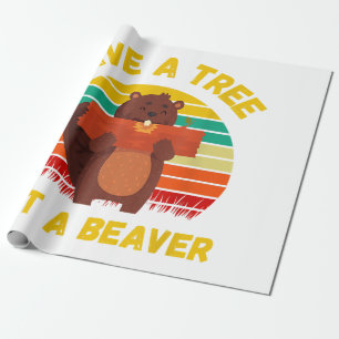 Ein Baum essen ein Biber Funny Beaver Pun Adult Hu Geschenkpapier