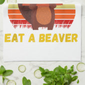 Ein Baum essen ein Biber Funny Beaver Pun Adult Hu Geschirrtuch (Gefaltet)