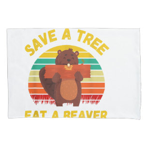 Ein Baum essen ein Biber Funny Beaver Pun Adult Hu Kissenbezug