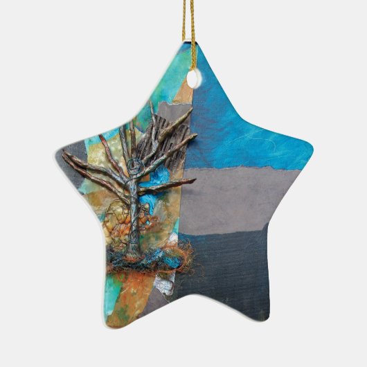 Ein Baum-Hügel Keramik Ornament (Rechts)