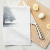 Ein Baum im Nebel Geschirrtuch (Viertel Falte)