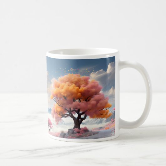 Ein Baum in einer Fantasiewelt Kaffeetasse (Rechts)