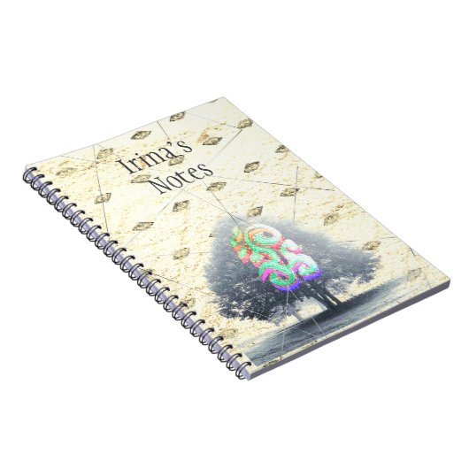 Ein Baum in Nebel mit Blick auf den Hintergrund Notizblock (Rechte Seite)