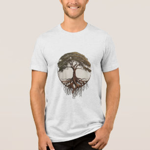 Ein Baum mit komplizierten Wurzeln Tri-Blend Shirt