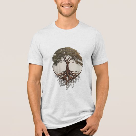 Ein Baum mit komplizierten Wurzeln Tri-Blend Shirt (Vorderseite)