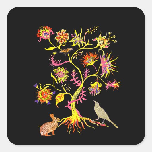 Ein Baum Quadratischer Aufkleber (Vorderseite)