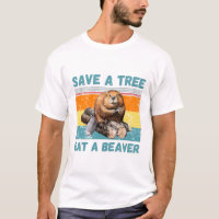 Ein Baum rette einen Biber essen