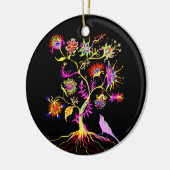 Ein Baum und ein Vogel Keramik Ornament (Links)