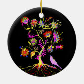 Ein Baum und ein Vogel Keramik Ornament (Hinten)