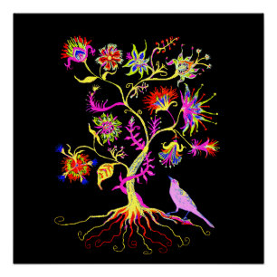 Ein Baum und ein Vogel Poster