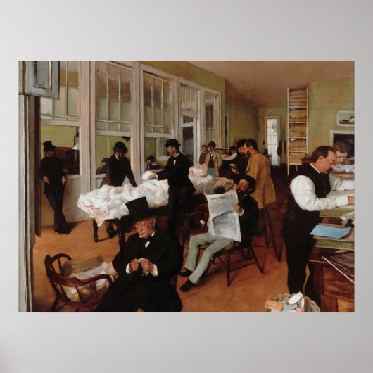 Ein Baumwollbüro in New Orleans - Edgar Degas Poster (Vorne)