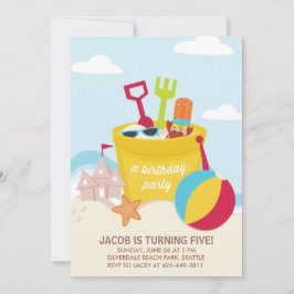 Ein Beach Party Kindergeburtstagsfeier Einladung