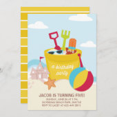 Ein Beach Party Kindergeburtstagsfeier Einladung (Vorne/Hinten)