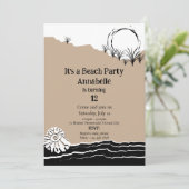 Ein Beach Party zum Geburtstag Einladung (Stehend Vorderseite)