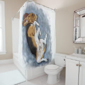 Ein Beagle ist zu Weihnachten ein Lover-Geschenk Duschvorhang (Beispiel)