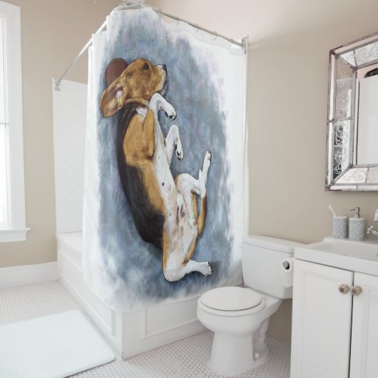 Ein Beagle ist zu Weihnachten ein Lover-Geschenk Duschvorhang (Beispiel)
