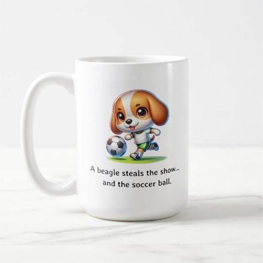 Ein Beagle stiehlt die Show Kaffeetasse (Links)