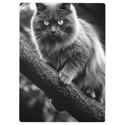 Ein beängstigender Blick auf eine Nachtkatze Klemmbrett (Rückseite)