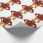 Ein beängstigender Holzfäller stehend Geschenkpapier (Ecke)