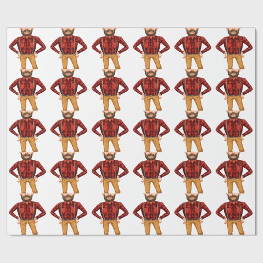 Ein beängstigender Holzfäller stehend Geschenkpapier (Flach)