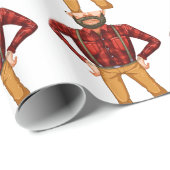 Ein beängstigender Holzfäller stehend Geschenkpapier (Rolleneckpunkt)
