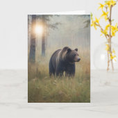 Ein Beary Happy Birthday Karte (Gelbe Blume)
