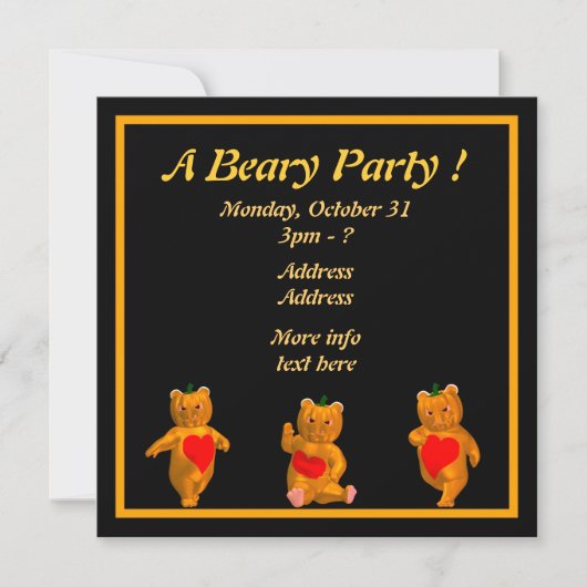 Ein Beary Party! Einladung (Vorderseite)