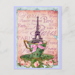 Ein Becher Tour Eiffel Postkarte