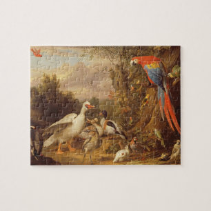 Ein Becken, Enten, Papageien und andere Vögel in Puzzle
